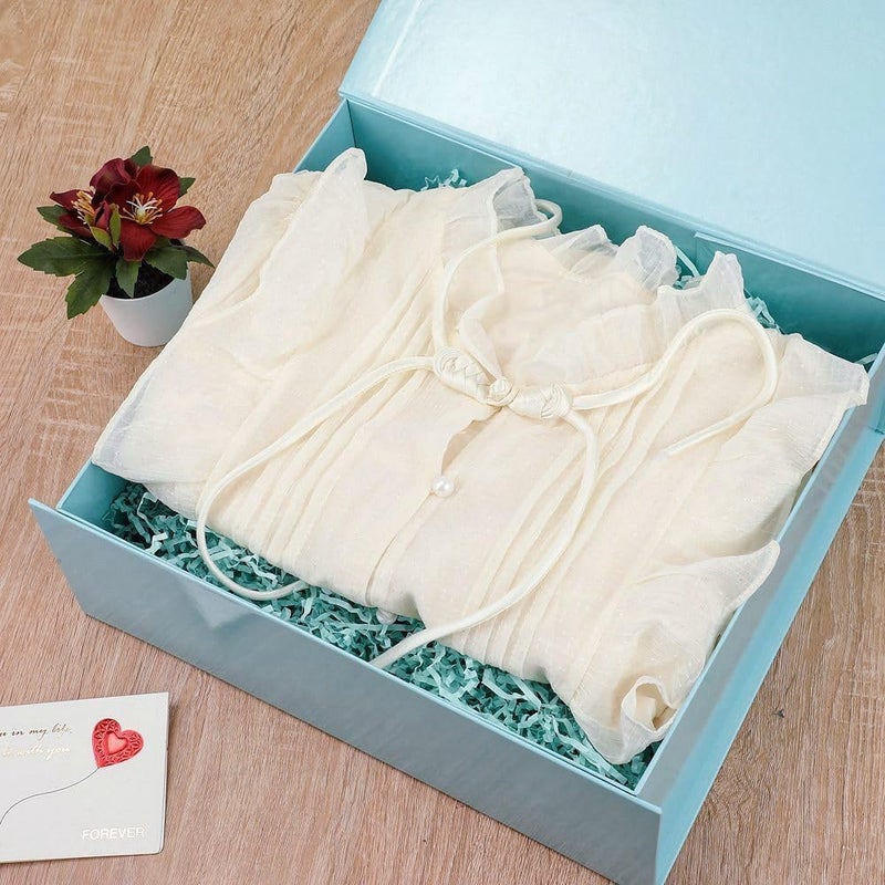 PLINJOY Large Gift Box 13.5x11.8x4.7 Inches, Blue Gift Boxes for Presents with Magnetic Closure Lid, Luxury Gift Box Rectangle Collapsible Boxes for Gift Packaging - Image 5